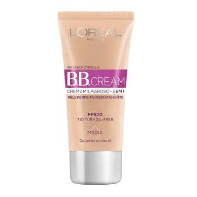 Base BB Cream L'oréal 5 em 1 FPS20 Média 30ml