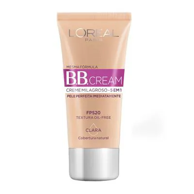 Base BB Cream L'oréal 5 em 1 FPS20 Clara 30ml