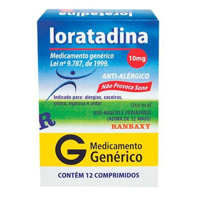 Loratadina Ranbaxy 10mg Com 12 Comprimidos