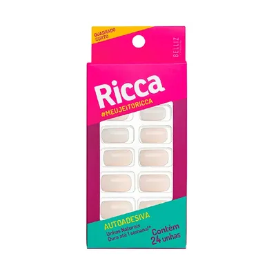 Unhas Ricca Naturais Quadrada Medio