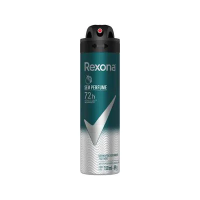 Desodorante Antitranspirante Aerosol Masculino Rexona Sem Perfume 72Horas 150ml