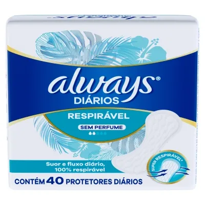 Protetor Diário Always Respirável 40 Unidades