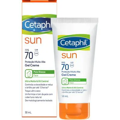Protetor Solar Facial Cetaphil Sun sem Cor Pele Oleosa FPS70 50ml
