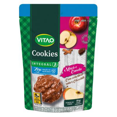 Biscoito Cookies Integral Zero Maçã e Canela com Chocolate Vitao 80g