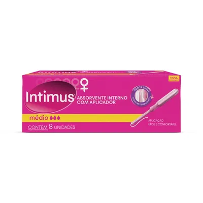 Absorvente Interno Com Aplicador Intimus Sport Médio 8 Unidades preço
