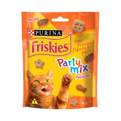 Petisco para Gatos Frango, Fígado e Peru Friskies Party Mix 40g