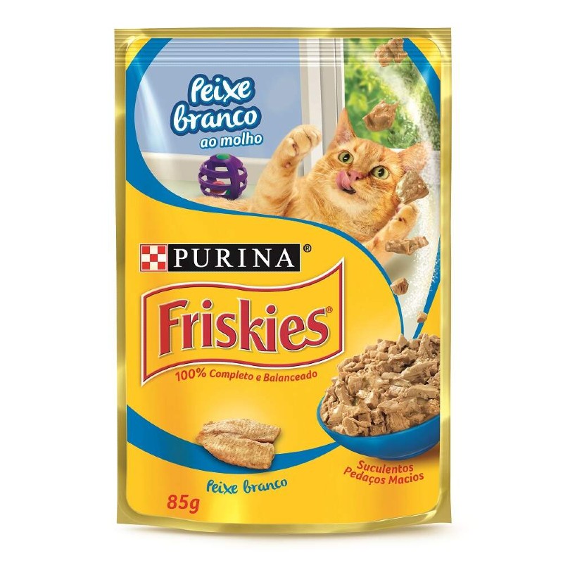 Ração Sachê para Gatos Purina Friskies Peixe ao Molho 85g