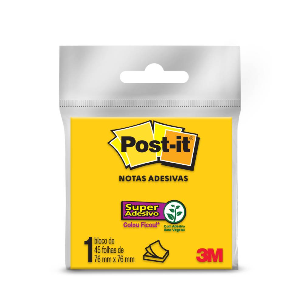 Bloco de Notas Super Adesivas Post-it Amarelo Neon 45 Folhas