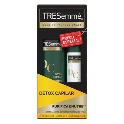 Kit Tresemmé Detox Capilar Shampoo 400ml + Condicionador 200ml