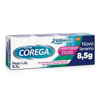 Corega Fixador de Prótese Ultra Creme Sem Sabor 8,5g