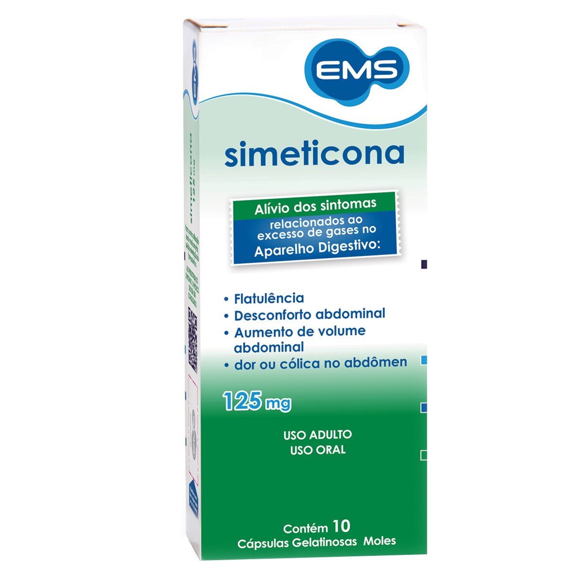 Simeticona Cápsula Ems 125mg 10 Cápsulas