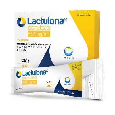 Lactulona Xarope 10 Sachês Com 15ml Sabor Ameixa