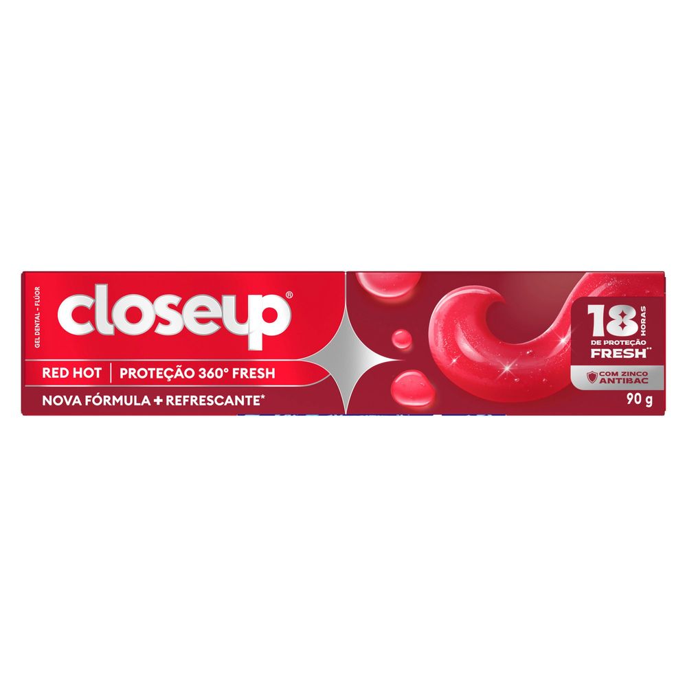 Creme Dental Em Gel Closeup Proteção 360º Fresh Red Hot 90G preço