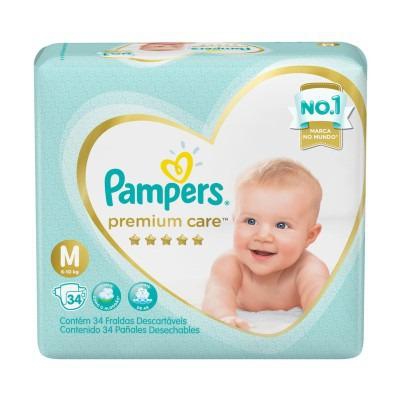 Fralda Pampers Premium Care Mega M  34 Unidades