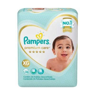 Fralda Pampers Premium Care Mega XG 26 Unidades