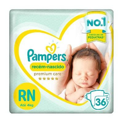 Fralda Pampers Premium Care RN 100 Dias com 36