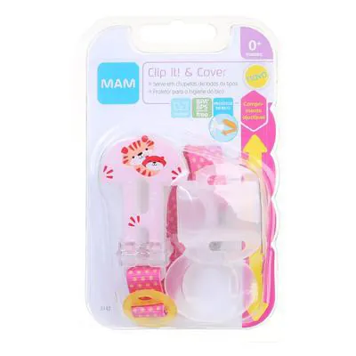 Prendedor de Chupeta MAM Clip It! & Cover Rosa