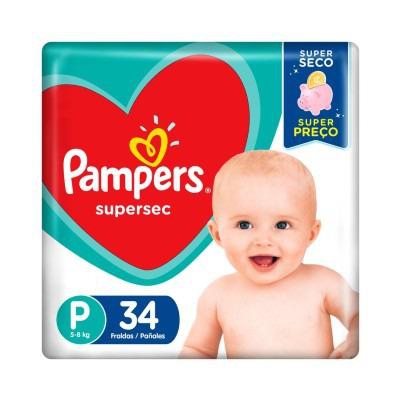 Fralda Pampers Supersec Pacotão P 34 Unidades