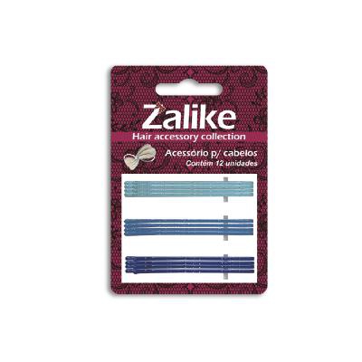Grampo Zalike Flat Glitter 12 Unidades
