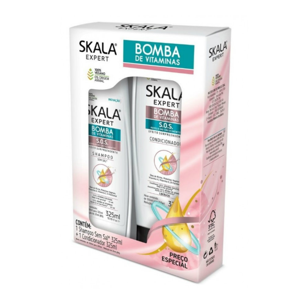 Kit Skala Expert Bomba de Vitaminas com Shampoo e Condicionador 325ml