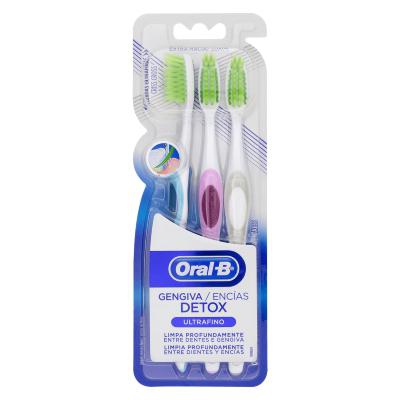 Kit Escova Dental Oral-B Gengiva Detox Ultrafino 3 Unidades