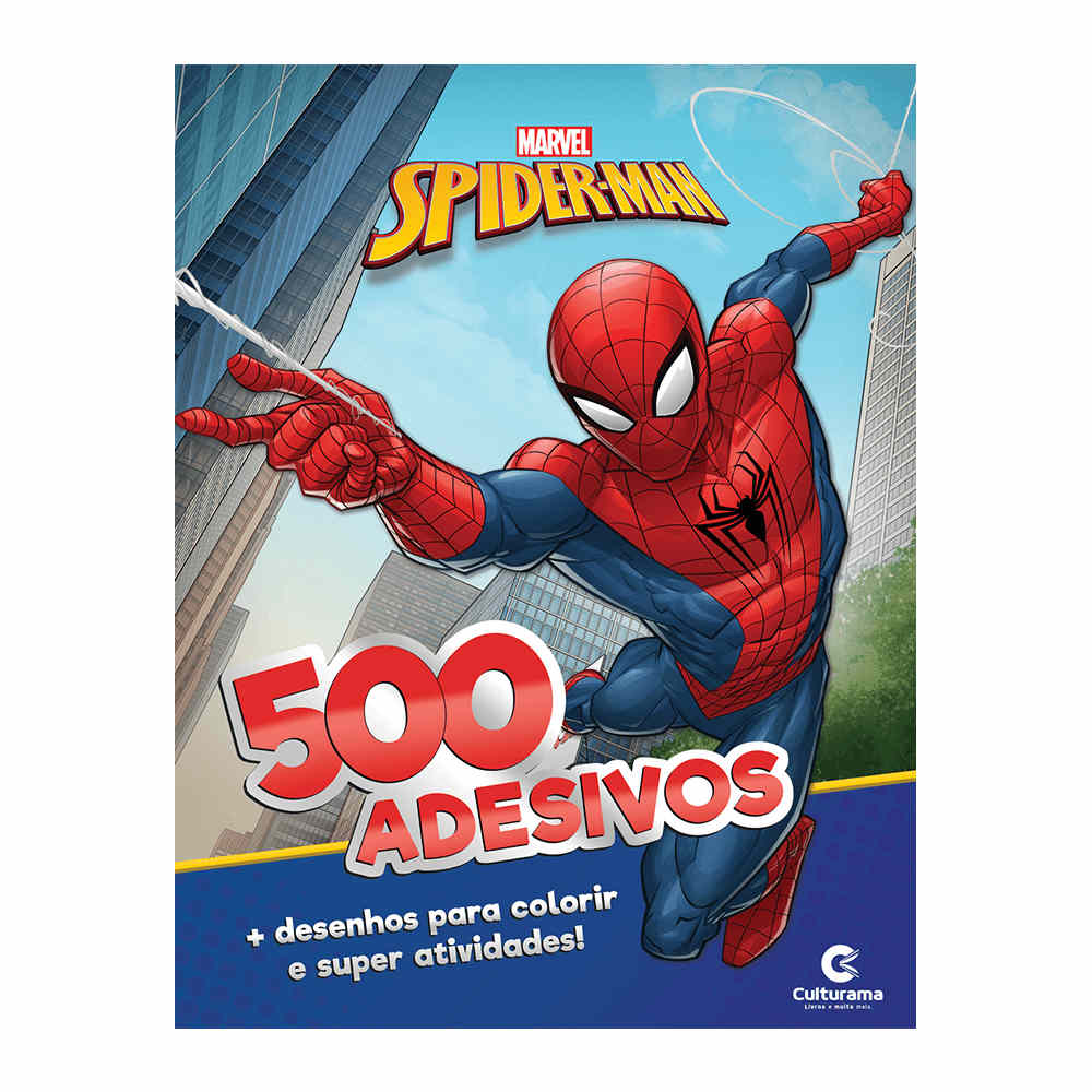 Livro Infantil Culturama com 500 Adesivos Homem Aranha