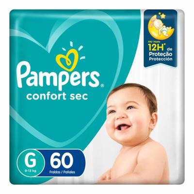 Fralda Pampers Confort Sec Super G 60 Unidades