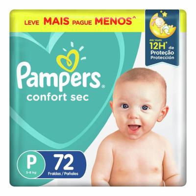 Fralda Pampers Confort Sec Super P 72 Unidades