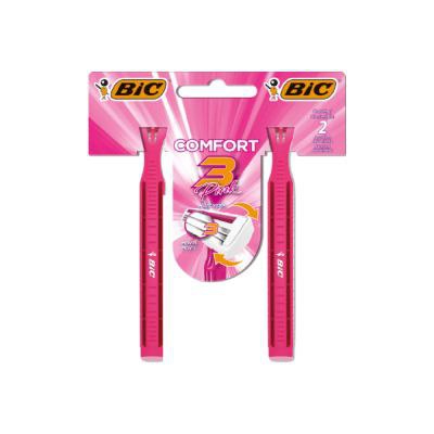 Aparelho de Depilação Bic Comfort 3 Pink 2 Unidades