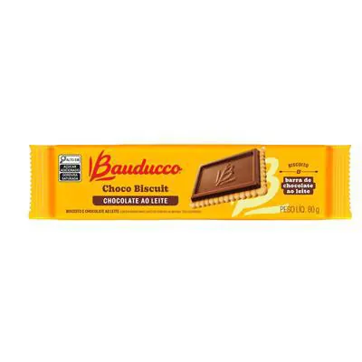 Biscoito Bauducco Choco Biscuit Chocolate Ao Leite 80g