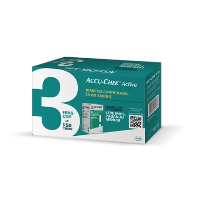 Kit Tiras Para Controle De Glicemia Accu-Chek Active 150 Unidades preço