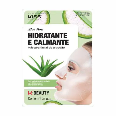 Máscara Facial Kiss New York Algodão e Aloe Vera 20ml