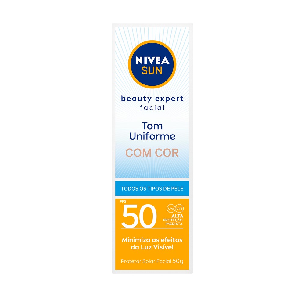 Protetor Solar Facial Nivea Sun Beauty Expert com Cor FPS 50 50g