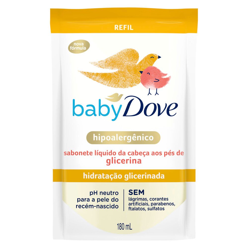 Sabonete Líquido Glicerina Baby Dove Hidratação Glicerinada Refil 180ml