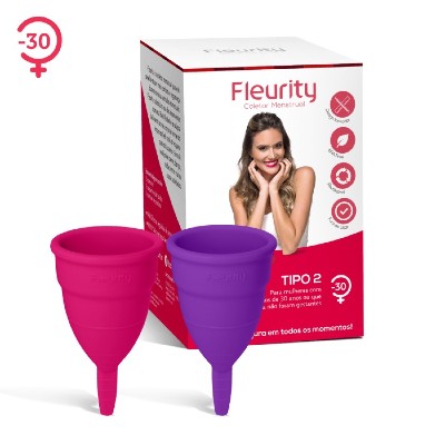 Coletor Menstrual Fleurity Tipo 2 (-30) com 2
