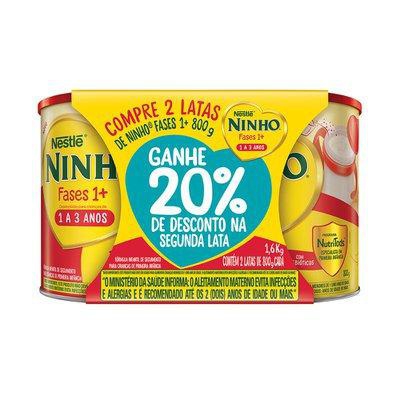 Kit Leite Ninho Fases 1+ 2 Unidades 800g 20% Desconto