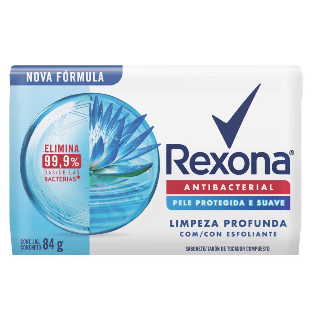 Sabonete em Barra Rexona Limpeza Profunda Elimina 99% das Bactérias 84g