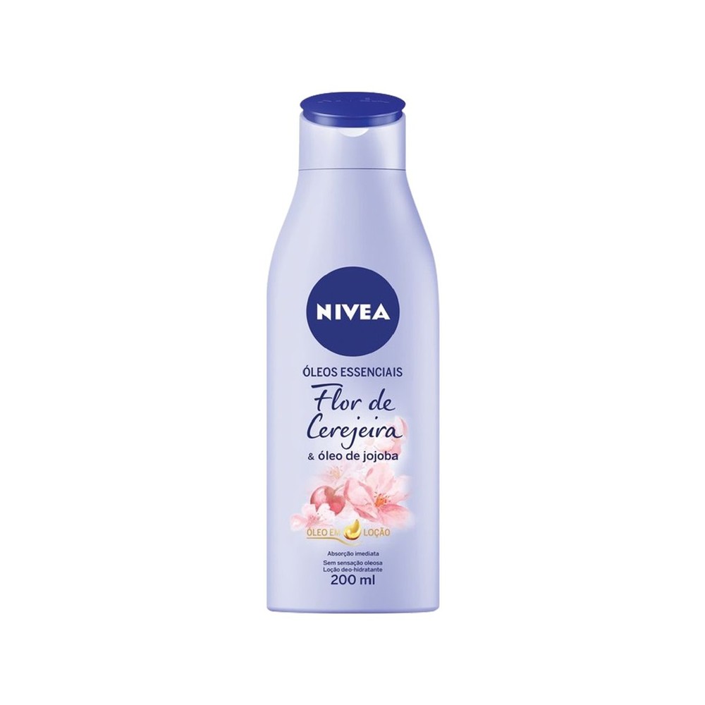 Loção Hidratante Nivea Óleos Essenciais Flor de Cerejeira & Óleo de Jojoba 200ml