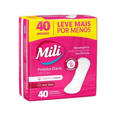 Protetor Diário Mili 40 Unidades