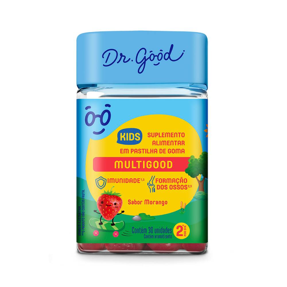 Multigood Kids Morango com 30 Gomas