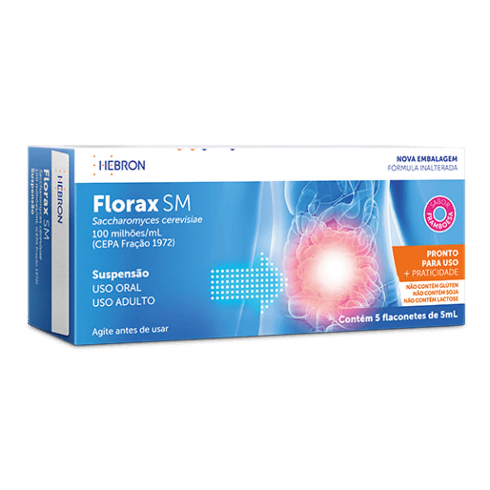 Florax SM Adulto Hebron 5 Flaconetes Framboesa