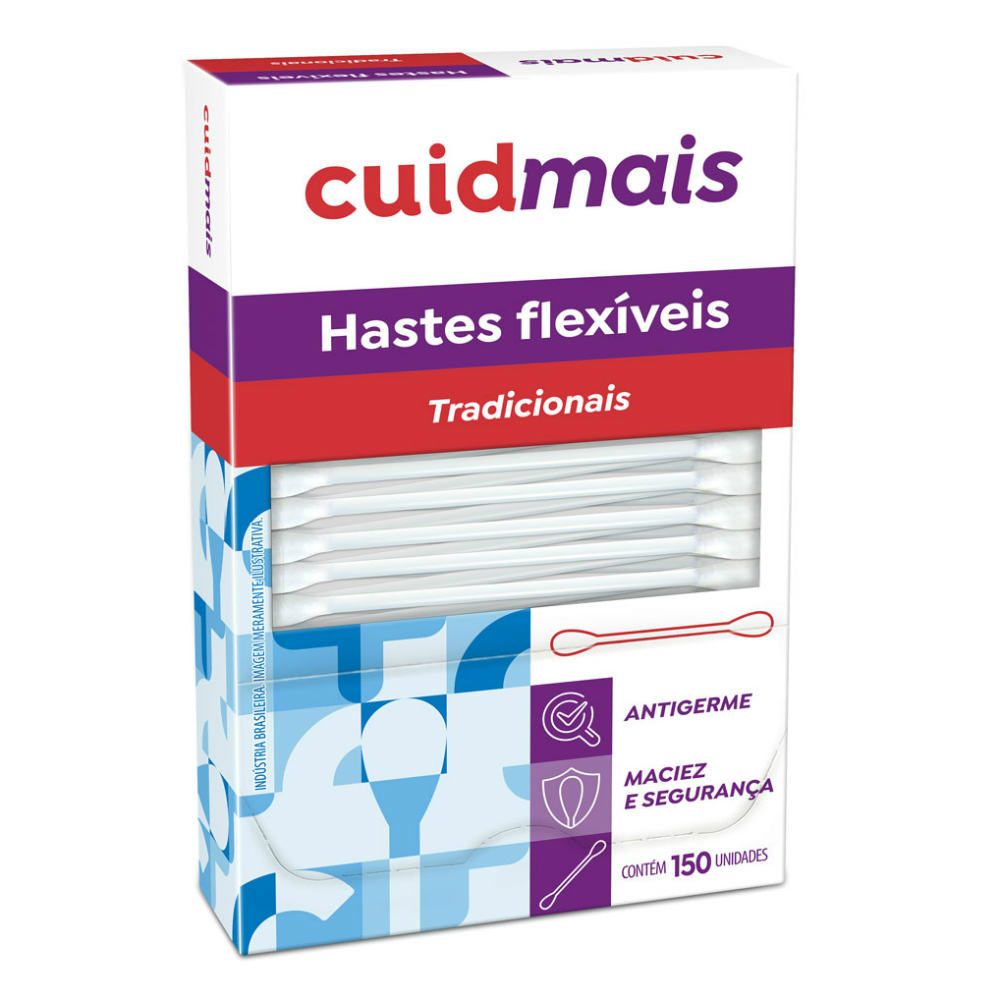 Hastes Flexíveis Cuidmais 150 Unidades