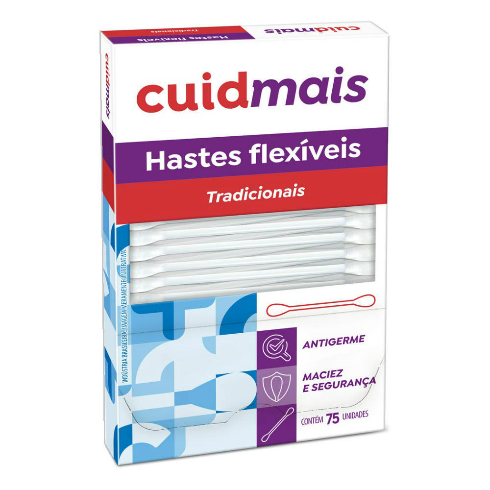 Hastes Flexíveis Cuidmais 75 Unidades