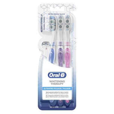 Kit Escova Dental Extramacia Ultrafino Polidor Oral-B Whitening Therapy 3 Unidades
