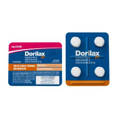 Dorilax DT 450mg+50mg+35mg 4 Comprimidos