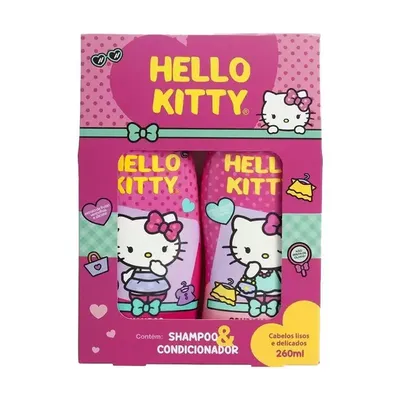 Kit Hello Kitty Cabelos Lisos e Delicados Shampoo + Condicionador 260ml
