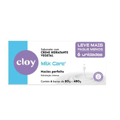 Kit Sabonete Cloy Beauty Bar Milk Care 6 Unidades