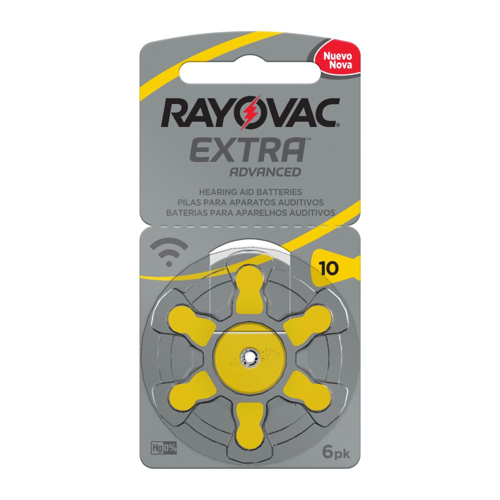 Pilha Auditivas Rayovac Extra Advanced Tamanho 10 Com 6 Unidades