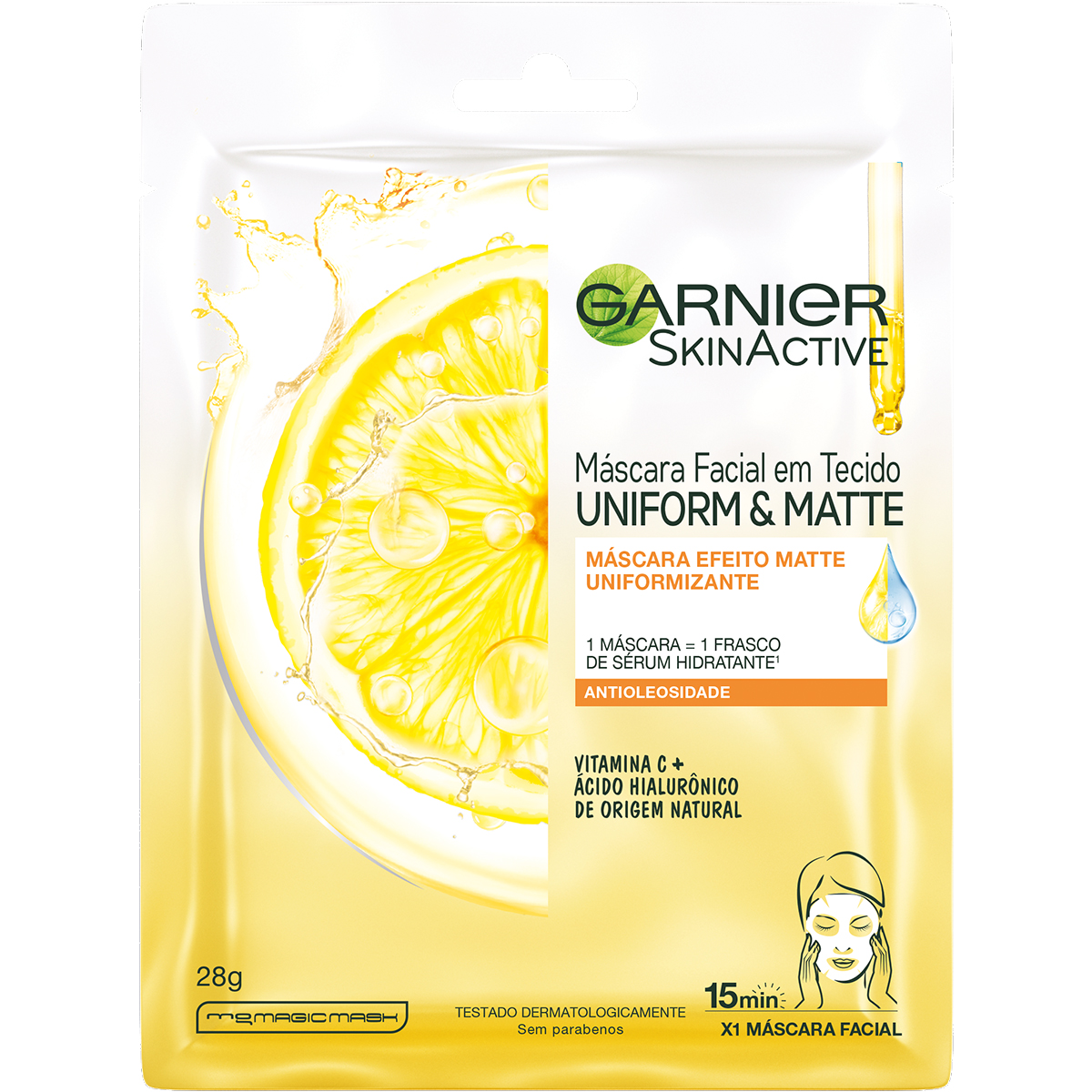 Máscara Facial Garnier Skinactive Uniform e Matte 28g