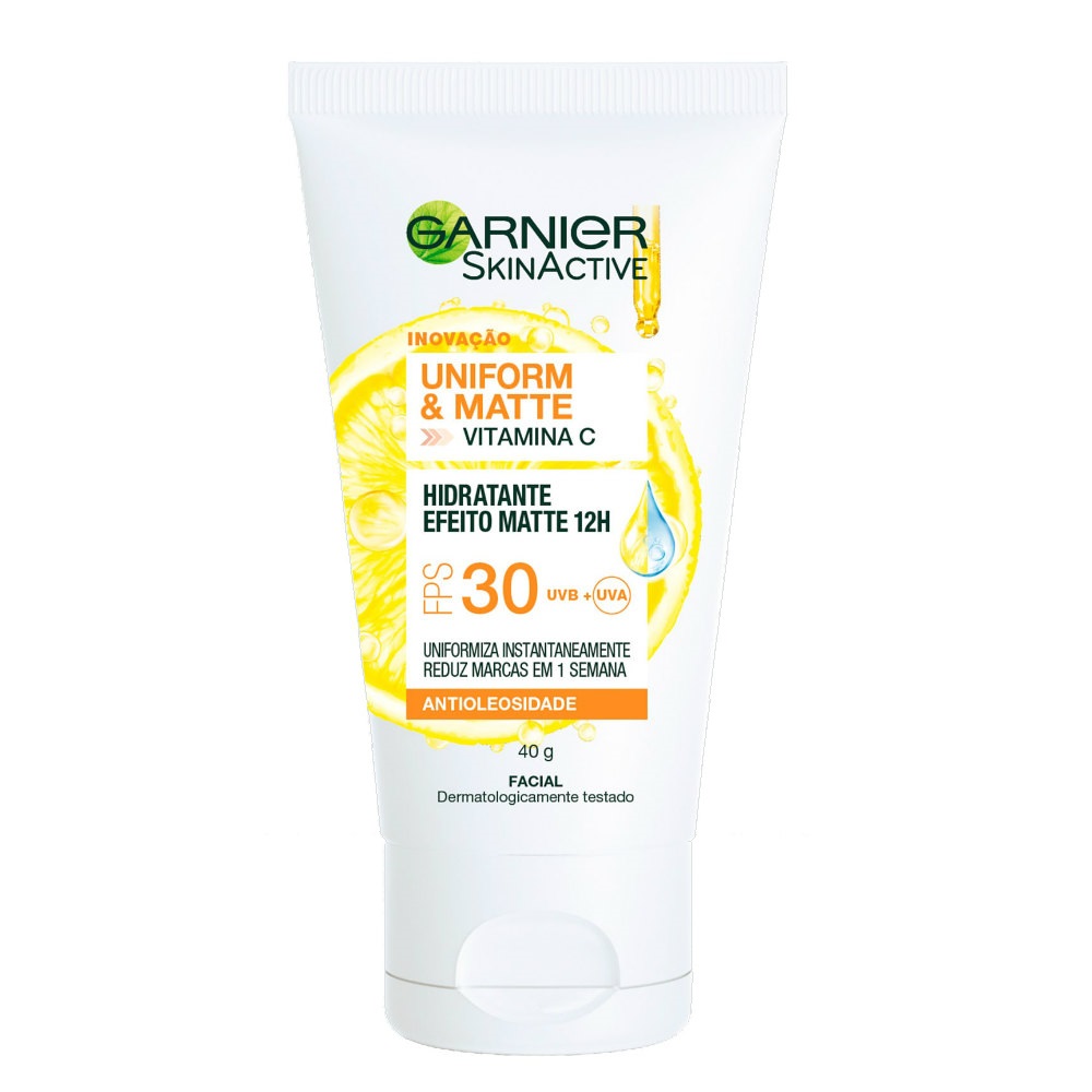 Hidratante Facial Garnier Uniform e Matte Vitamina C FPS30 40g